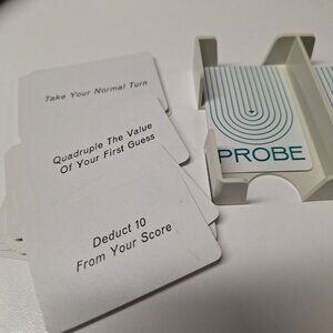 1974 Probe Game Replacement White Cards Piece‎ Set Plastic Tray Holder Vintage